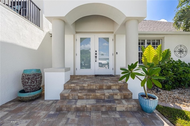 entrance to property with french doors