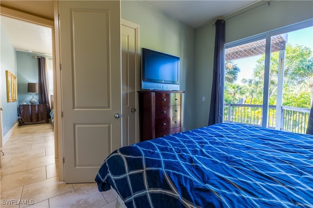 bedroom featuring tile patterned flooring