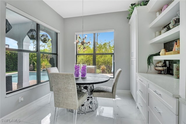 view of dining room