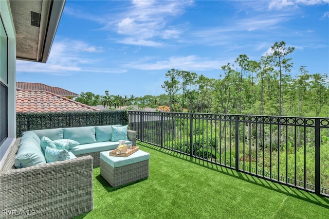 exterior space with an outdoor living space