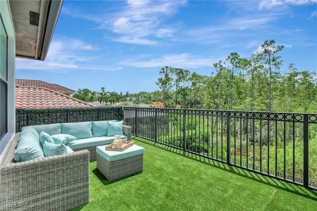 14690 Reserve Pl, Naples, FL 34109 - balcony with an outdoor hangout area