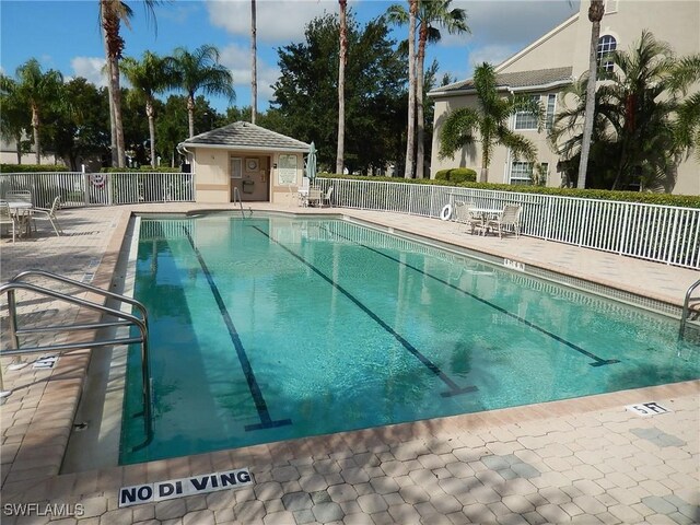 view of pool with a patio area