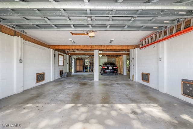 view of garage