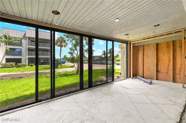 view of unfurnished sunroom