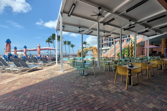 view of patio / terrace with ceiling fan