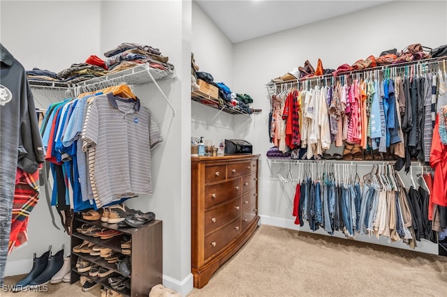 spacious closet with carpet