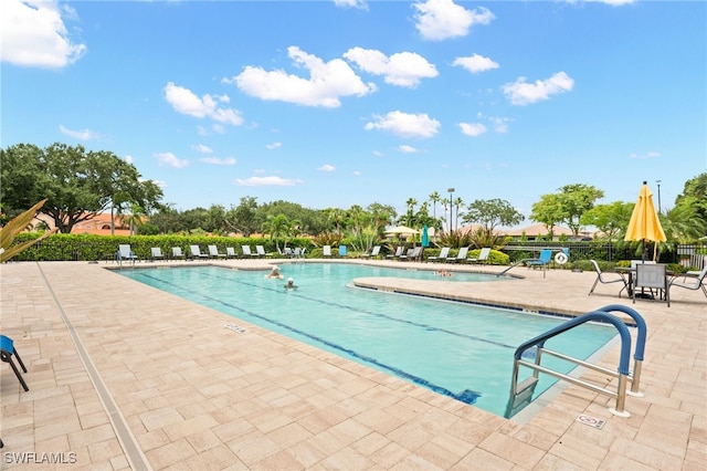 view of pool with a patio