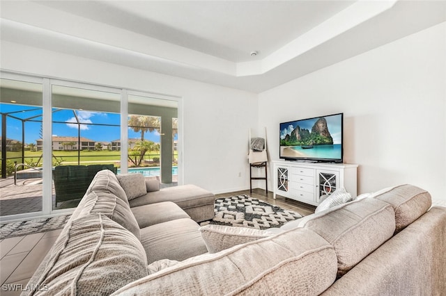 living room featuring hardwood / wood-style flooring