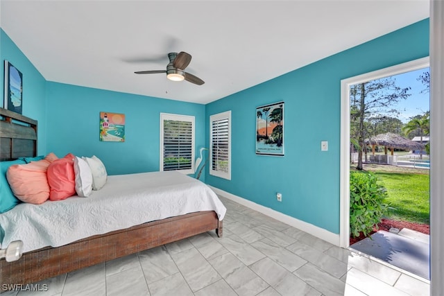 bedroom with ceiling fan