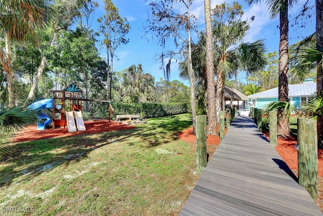 exterior space with a playground