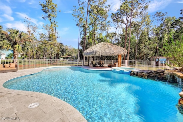 view of pool featuring a patio area and a gazebo