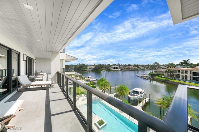 balcony with a water view