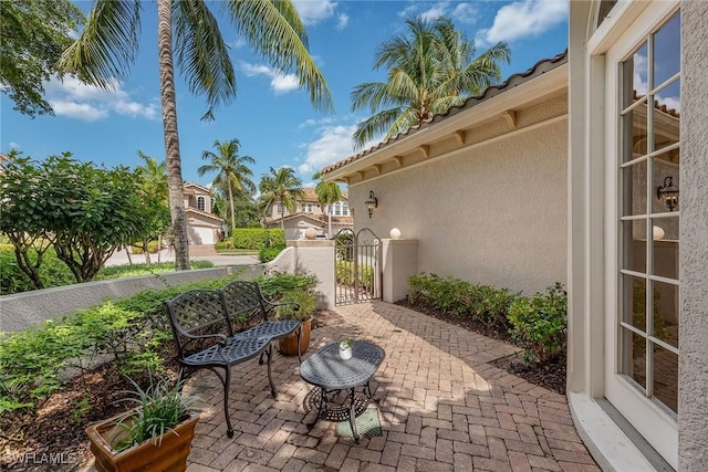 view of patio / terrace with a gate