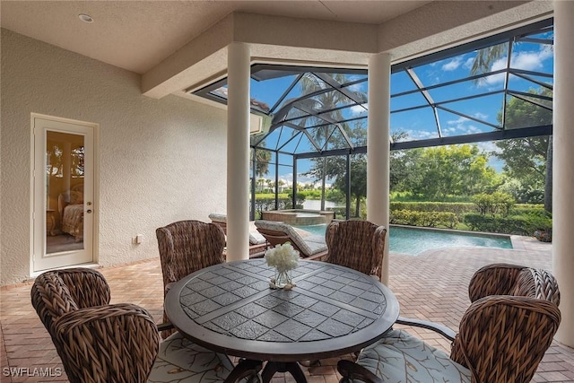 view of sunroom