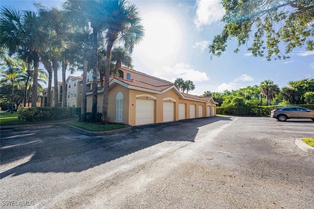 exterior space featuring a garage