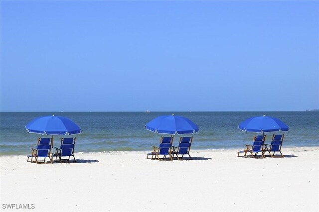 property view of water with a beach view