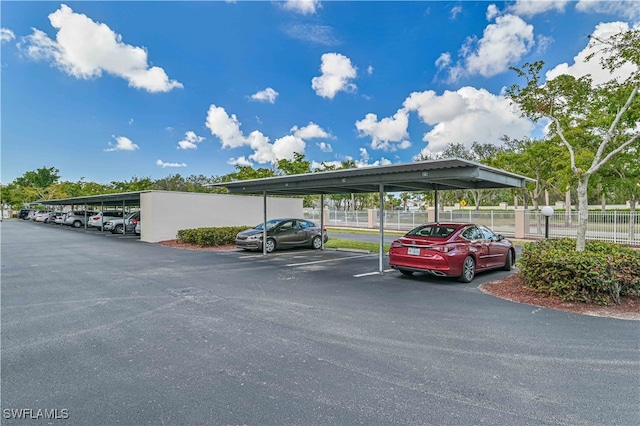 view of car parking with a carport