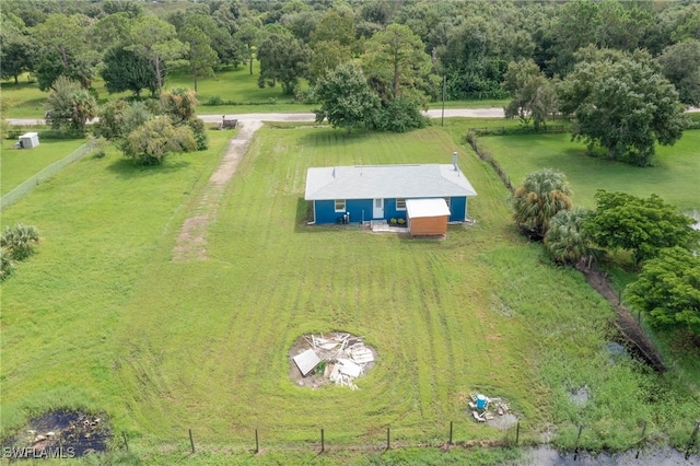 bird's eye view with a rural view