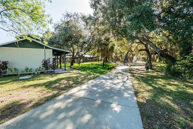 exterior space with a lawn