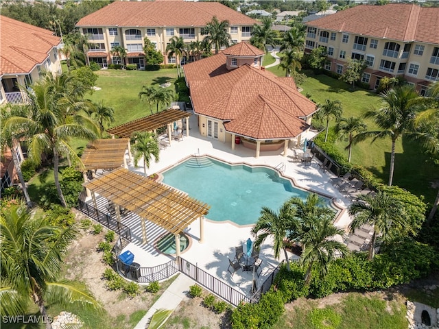 view of pool with a patio area