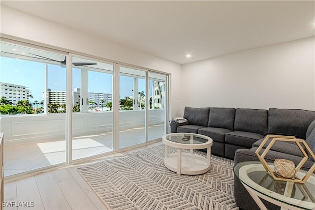 living room featuring light hardwood / wood-style floors