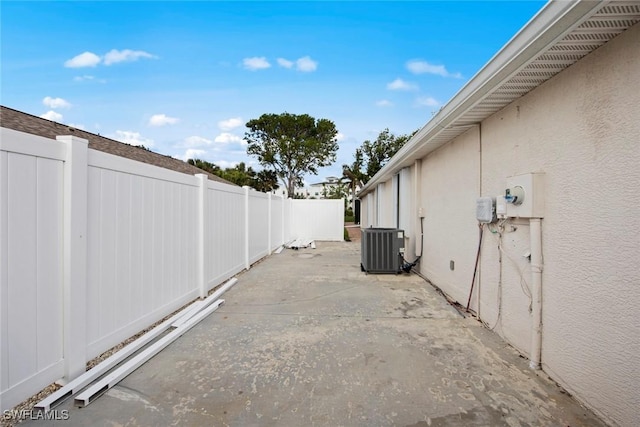 view of patio / terrace featuring central AC