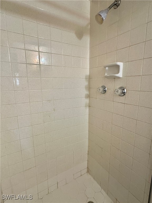 bathroom with tiled shower