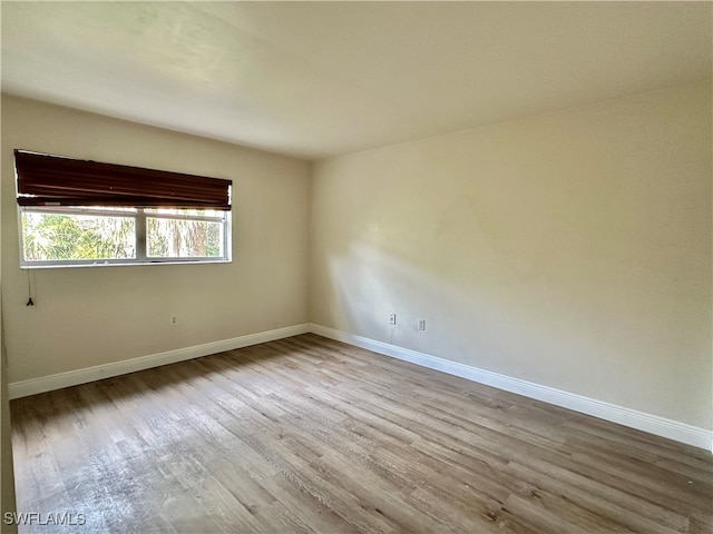 empty room featuring light wood-type flooring