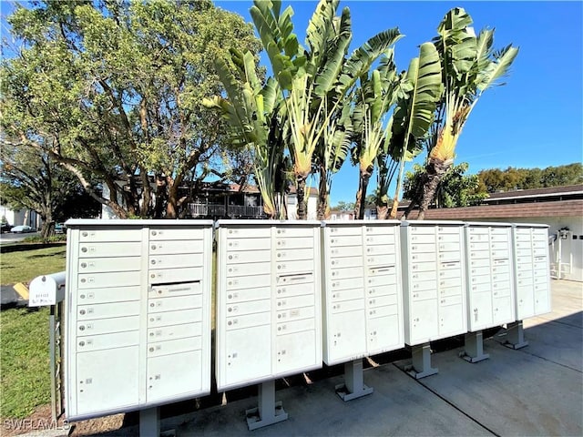 surrounding community with mail boxes