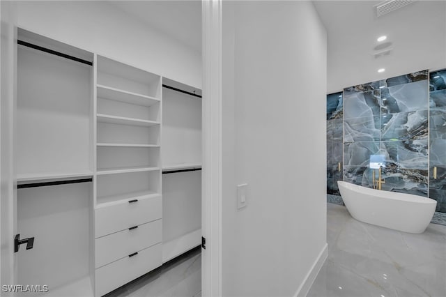 view of walk in closet