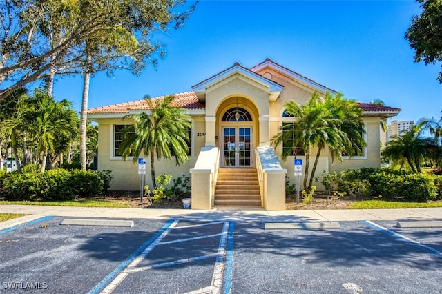 view of front of house with french doors