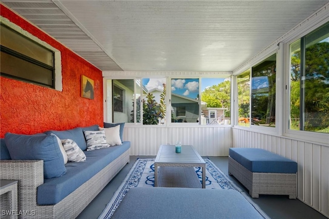 view of unfurnished sunroom