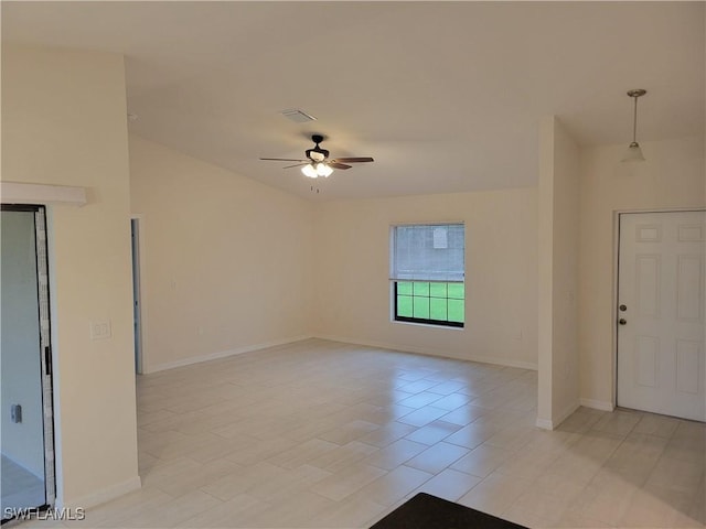 1105 NE 6th Pl, Cape Coral, FL 33909 - entryway with a ceiling fan, baseboards, and visible vents