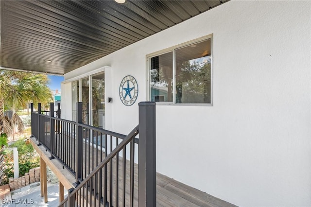 exterior space featuring stucco siding