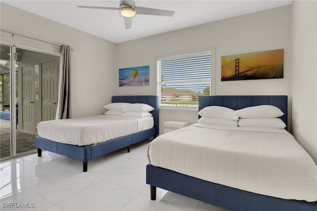 bedroom with ceiling fan