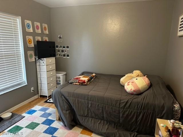 bedroom featuring light hardwood / wood-style floors