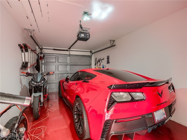 garage featuring a garage door opener