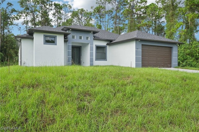 view of prairie-style home