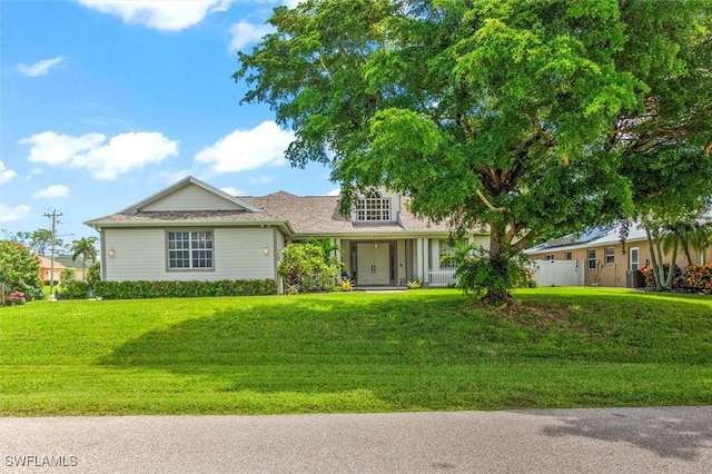 view of front of home with a front yard