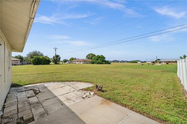 view of yard with a patio