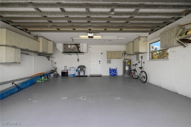 garage with water heater