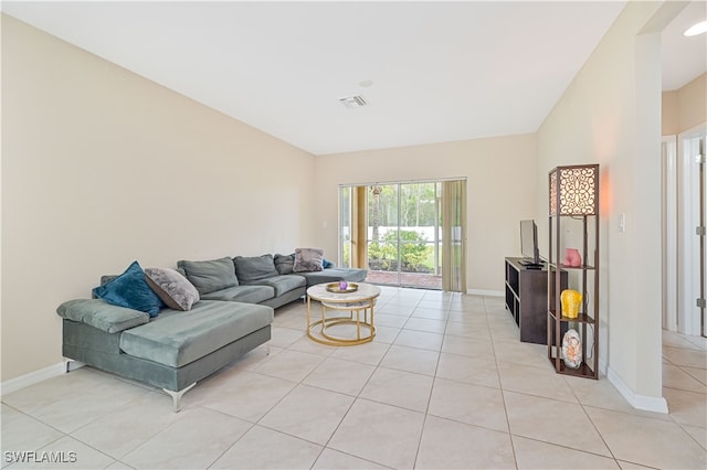 view of tiled living room