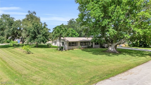 view of front facade with a front lawn