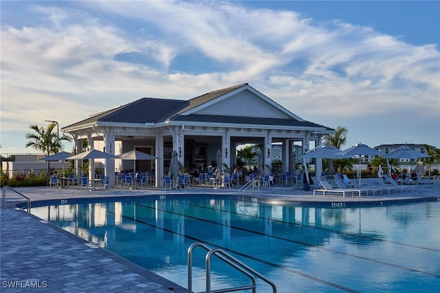 view of pool with a patio