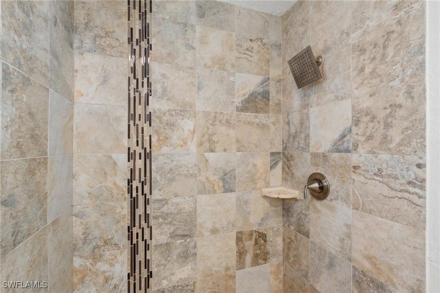 room details featuring a tile shower