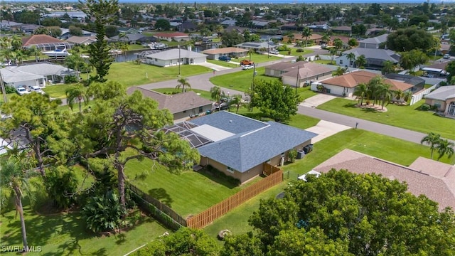 aerial view with a residential view