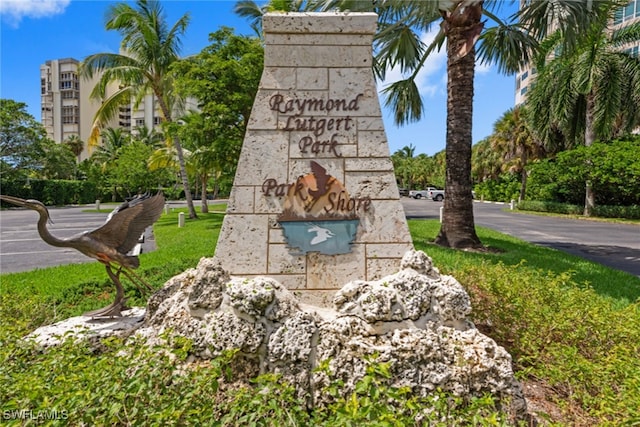 view of community sign