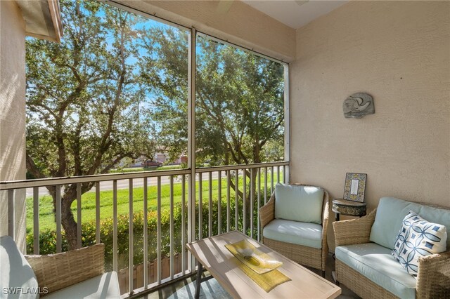 sunroom / solarium with a healthy amount of sunlight