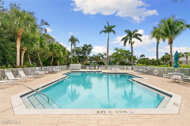 view of pool with a patio area