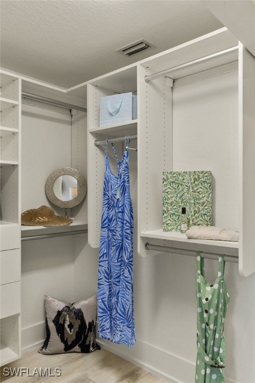 spacious closet featuring wood-type flooring